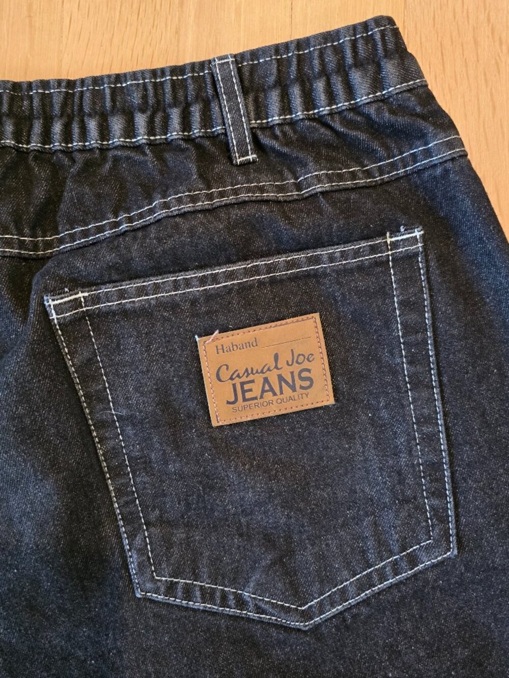 Haband Casual Joe Black Denim Jeans – Men's Size 40 – Contrast White Stitching